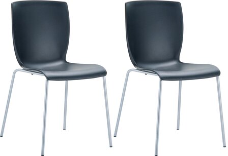 2-delige set stoelen Moi, Zwart