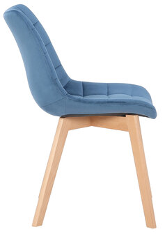 2-delige set eetkamerstoelen Pissaac fluweel, Blauw