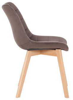 2-delige set eetkamerstoelen Pissaac fluweel, Bruin