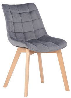 2-delige set eetkamerstoelen Pissaac fluweel, Grijs