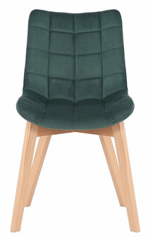 2-delige set eetkamerstoelen Pissaac fluweel, Groen