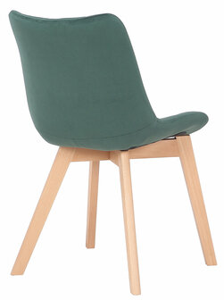 2-delige set eetkamerstoelen Pissaac fluweel, Groen