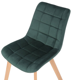 2-delige set eetkamerstoelen Pissaac fluweel, Groen