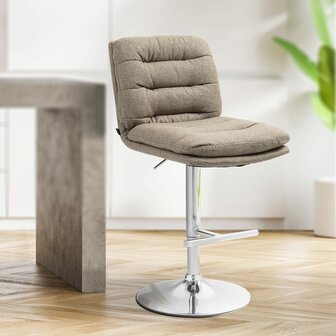 Barkruk Dimir Stof chroom, Taupe