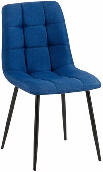 4-delige set eetkamerstoelen Entibas Stof, Blauw