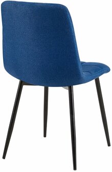 4-delige set eetkamerstoelen Entibas Stof, Blauw