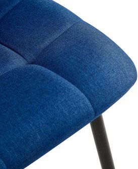 4-delige set eetkamerstoelen Entibas Stof, Blauw