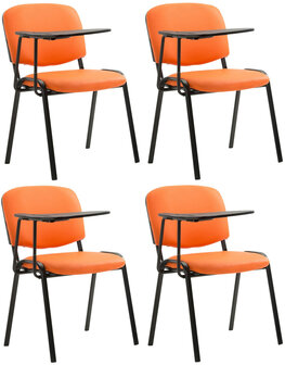 4-delige set stoelen Kin met inklapbare kunstlederen tafel, Oranje