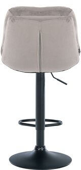 Barkruk Leural Fluweel zwart, Grijs