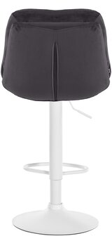 Barkruk Leural Fluweel wit, Zwart