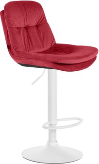 Barkruk Leural Fluweel wit, Rood