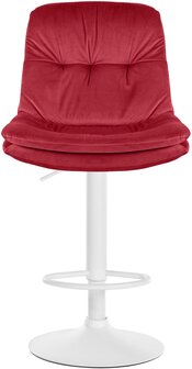 Barkruk Leural Fluweel wit, Rood