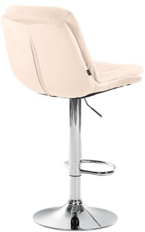 Barkruk Leural Fluweel chroom, Creme