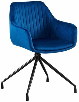 Eetkamerstoel Wilba Fluweel, Blauw