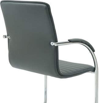 Set van 2 bezoekersstoelen Tari kunstleer, Grijs