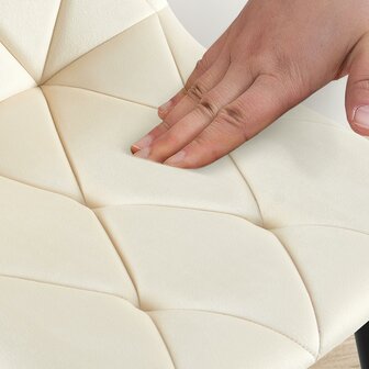 2-delige set eetkamerstoel Cloirtan fluweel, Creme