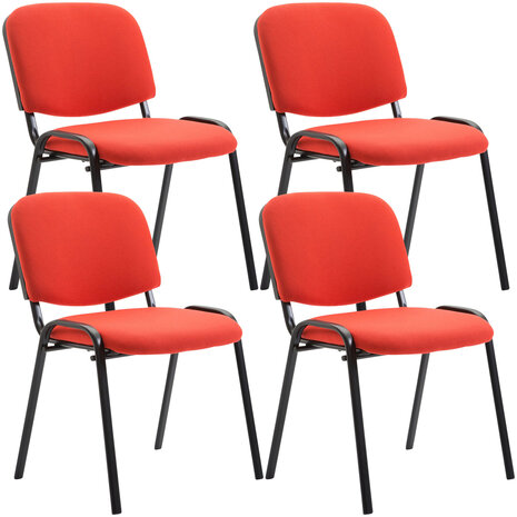 Set van 4 bezoekersstoelen Kin Rood