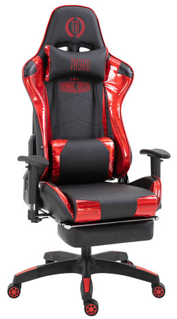 verlies uzelf Winderig Korea Racing bureaustoel XL Torbu met voetsteun Zwart/Rood,Kunstleder (metallic)