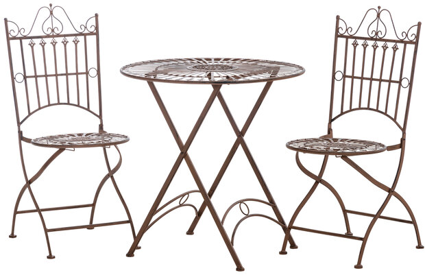 Bistro set Tagel antiek bruin, Bruin