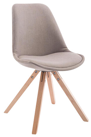 Set van 4 eetkamerstoelen Teulouso stof vierkant Taupe,natura