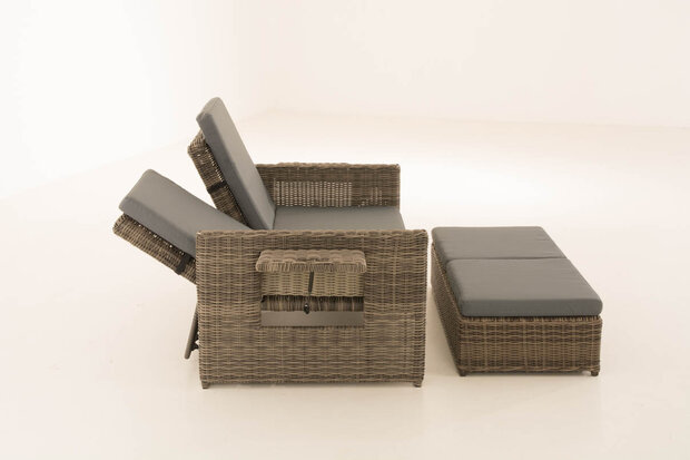 Wicker Loungebank Incini 5mm grijs gevlekt,ijzerachtig grijs, Grijs