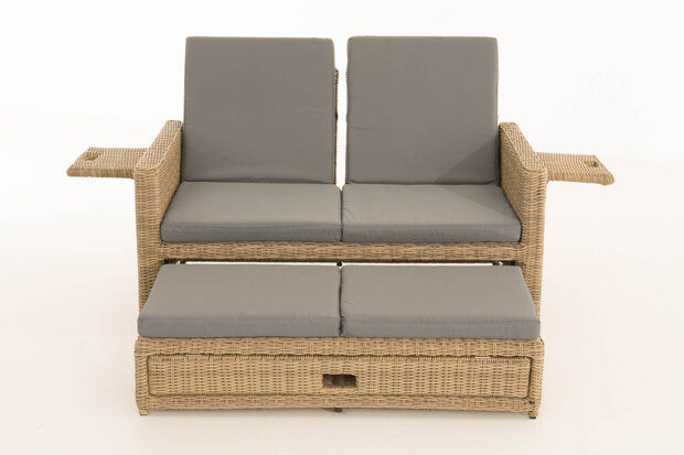 Wicker Loungebank Incini 5mm natura,ijzerachtig grijs, 