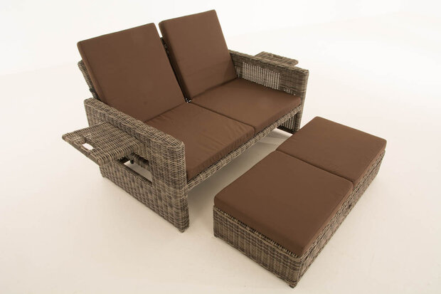 Wicker Loungebank Incini 5mm grijs gevlekt,aardsbruin, Grijs