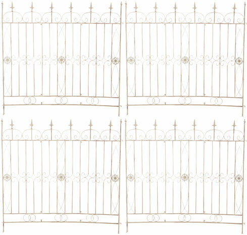 Set van 4 tuinhekken Mongald antiek/Creme