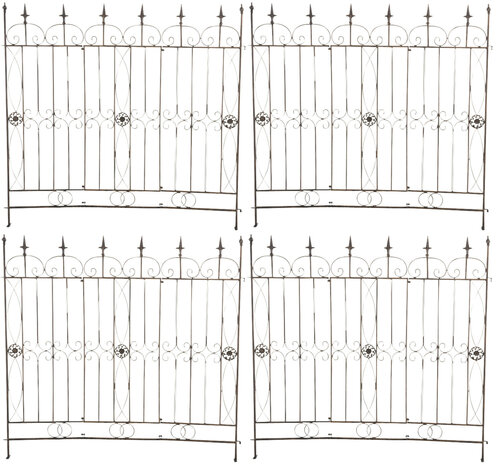 Set van 4 tuinhekken Mongald bronzen, 