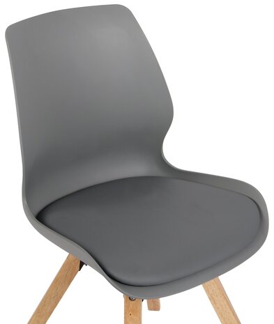 Set van 2 eetkamerstoelen Lanu grijs,Plastic, Grijs