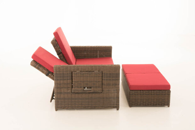 Wicker Loungebank Incini 5mm bruin gemeleerd,robijnrood, Bruin