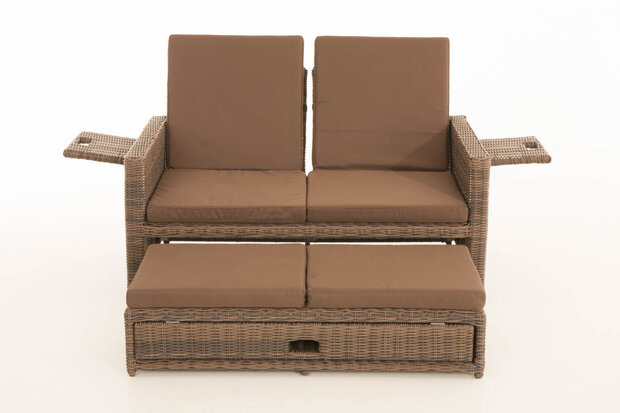 Wicker Loungebank Incini 5mm bruin gemeleerd,aardsbruin, Bruin