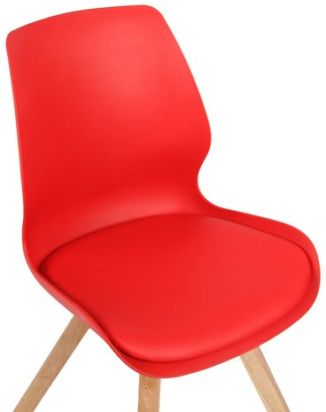 Set van 2 eetkamerstoelen Lanu rood,Kunststof, Rood