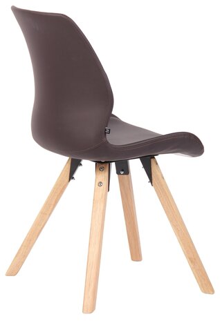 Set van 4 eetkamerstoelen Lanu bruin,Kunstleer, Bruin