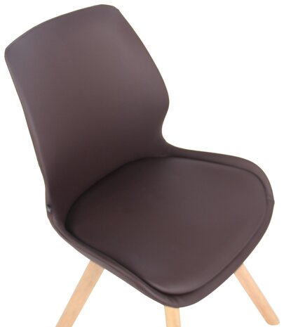 Set van 4 eetkamerstoelen Lanu bruin,Kunstleer, Bruin