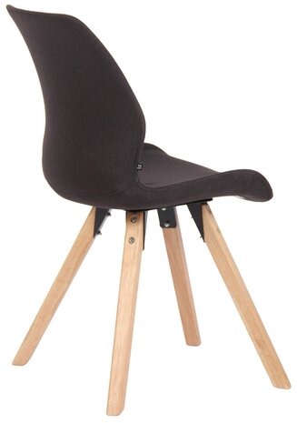 Set van 4 eetkamerstoelen Lanu zwart,Stof, Zwart