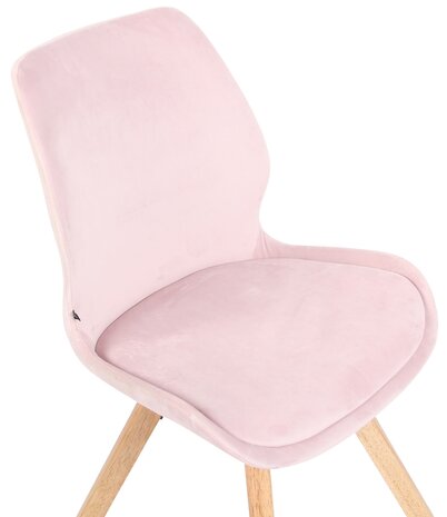 Set van 4 eetkamerstoelen Lanu roze,Fluweel, 