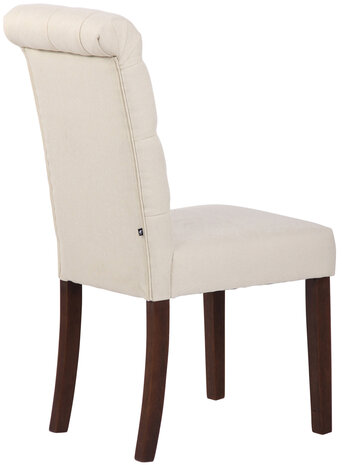 Set van 2 Lusbirn eetkamerstoelen Creme,Stof