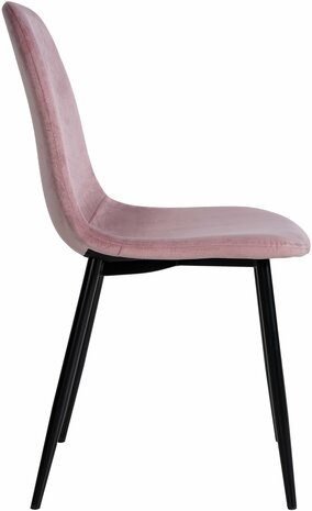 Set van 4 Nepiar eetkamerstoelen roze,Fluweel, 