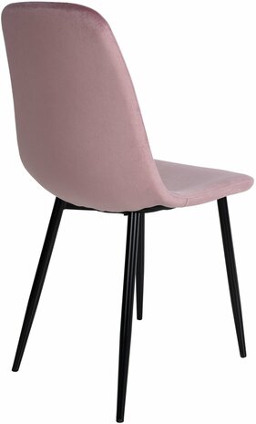 Set van 4 Nepiar eetkamerstoelen roze,Fluweel, 