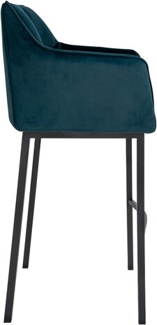 Barstoel Domasa B Fluweel met 4-poots frame, Groen