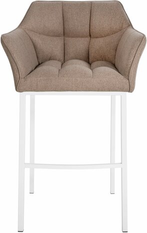 Barstoel Domasa W Vilt met 4-pootsframe, Taupe