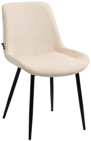 2-delige set eetkamerstoelen Vactiroi fluweel, Creme