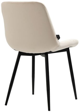 2-delige set eetkamerstoelen Vactiroi fluweel, Creme