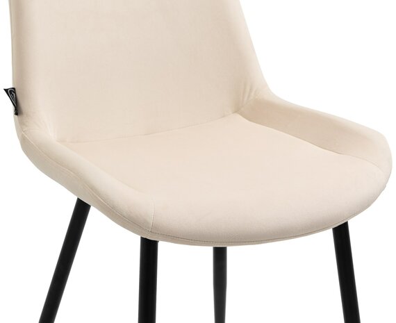 2-delige set eetkamerstoelen Vactiroi fluweel, Creme