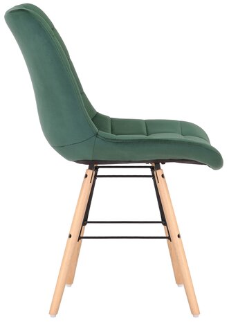 2-delige set stoelen Line fluweel, Groen