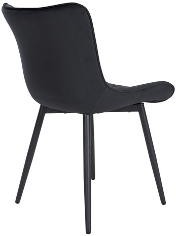 2-delige set stoelen Lorga Fluweel, Zwart