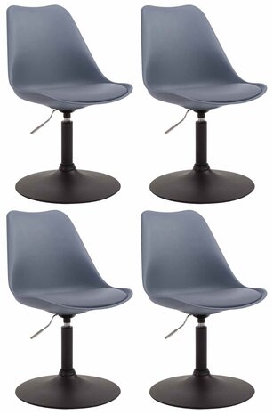 4-delige set eetkamerstoelen Miverack B kunststof, Grijs