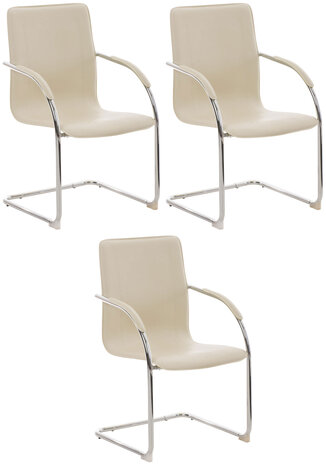 3-delige set stoelen Maline, Creme