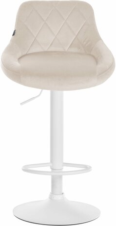 2-delige set barkrukken Lozia fluweel wit, Creme